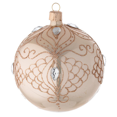 Bauble in gold blown glass with gold tree decoration 100mm 1