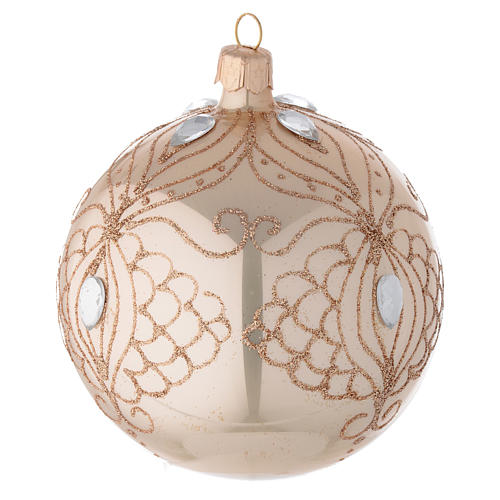 Bauble in gold blown glass with gold tree decoration 100mm 2