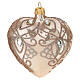 Bola de Navidad corazón de vidrio soplado oro con estrás oro 100 mm s4
