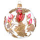 Bauble in blown glass with red and gold decoration in relief 100mm s1