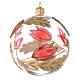 Bauble in blown glass with red and gold decoration in relief 100mm s2