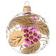 Bauble in blown glass with grape decoration in relief 80mm s1
