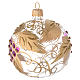 Bauble in blown glass with grape decoration in relief 80mm s2