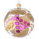 Bauble in blown glass with grape decoration in relief 100mm s1