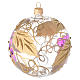 Bauble in blown glass with grape decoration in relief 100mm s2