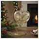 Heart Shaped Bauble in blown glass with gold flower 100mm s2