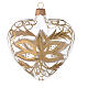 Addobbo Natale cuore vetro decoro floreale 100 mm s1