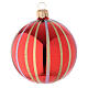 Enfeite Natal bola vidro vermelho/ouro 80 mm s2
