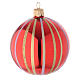 Bauble in red and gold blown glass 80mm s1