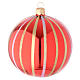 Bola para árbol de Navidad de vidrio soplado rojo y oro 100 mm s1