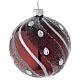 Pallina Natale in vetro bordeaux/argento 80 mm s1