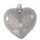Decoro cuore vetro argento effetto ghiaccio 100mm s1