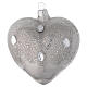 Decoro cuore vetro argento effetto ghiaccio 100mm s2