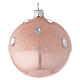 Bauble in pink blown glass with ice effect decoration 80mm s2