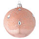 Bauble in pink blown glass with ice effect decoration 100mm s1