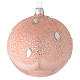 Bauble in pink blown glass with ice effect decoration 100mm s2