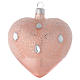 Bola de Navidad corazón de vidrio rosa efecto hielo 100 mm s1