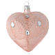 Heart Shaped Bauble in pink blown glass with ice effect decoration 100mm s2