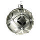 Bauble in silver blown glass with shiny and opaque decoration 80mm s4