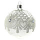 Bauble in blown glass with lace decoration 80mm s4