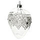 Heart Shaped Bauble in blown glass with lace decoration 100mm s6