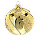 Bauble in gold blown glass with glitter decoration 80mm s3
