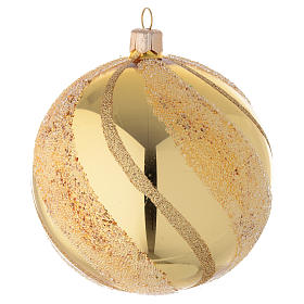 Decoro natalizio palla vetro oro glitter 100 mm