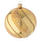 Bauble in gold blown glass with glitter decoration 100mm s1