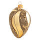 Tannenbaumkugel Herzform gold und Glitter 100mm s2