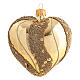 Cuore vetro soffiato oro/glitter 100 mm s1