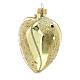 Heart Shaped Bauble in gold blown glass with glitter decoration 100mm s2