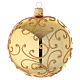 Bauble in gold blown glass with golden motif 100mm s2