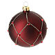 Bauble in red blown glass with glitter and stones 80mm s3