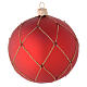 Adorno para árbol de Navidad bola vidrio rojo con piedras 100 mm s2