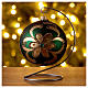 Bauble in green blown glass with gold glitter decoration 100mm s2