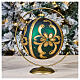 Bola de Navidad de vidrio soplado verde decoraciones oro 150 mm s2