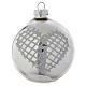 Silver glass bauble 7 cm s1