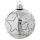 Silver glass bauble 7 cm s2