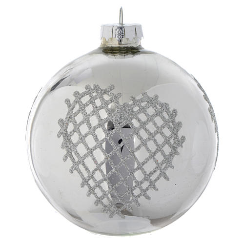 Boule verre Sapin de Noël Silver 90 mm 1