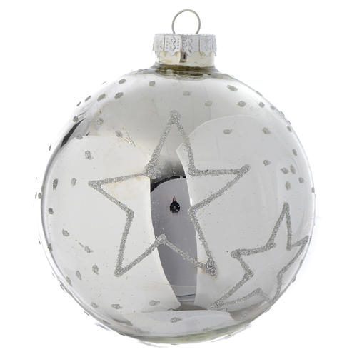 Boule verre Sapin de Noël Silver 90 mm 2