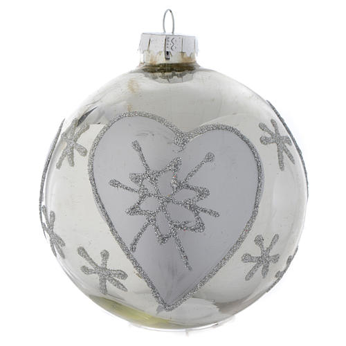 Boule verre Sapin de Noël Silver 90 mm 3