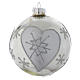 Silver glass bauble, 90mm diameter s3