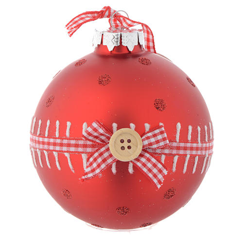 Boule verre rouge Sapin de Noël 90 mm 1