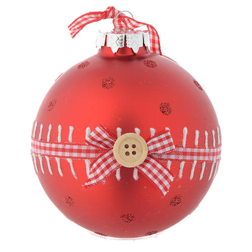 Bola vidro vermelho Árvore de Natal 90 mm 1