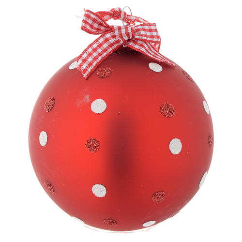 Bola vidro vermelho Árvore de Natal 90 mm 2