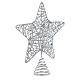 Topper for Christmas tree with glittered silver star s2
