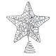 Ponteira Árvore Natal estrela glitter prateada s1