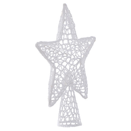 Topper for Christmas tree with embroidered star, white 2