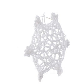 Enfeites para Árvore de Natal em Madeira e PVC: Adorno árvore Natal estrela bordada branca Enfeites para Árvore de Natal em Madeira e PVC: Adorno árvore Natal estrela bordada branca