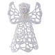 Christmas tree decoration with embroidered angel, white s1